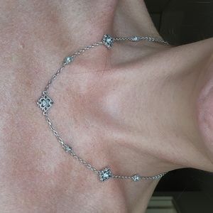 Silver and white topaz necklace by Judith Ripka